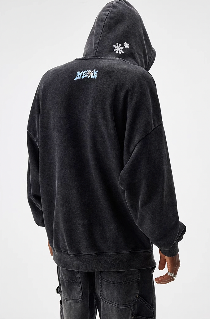 MEDM Old Cartoon Logo Flower Hoodie