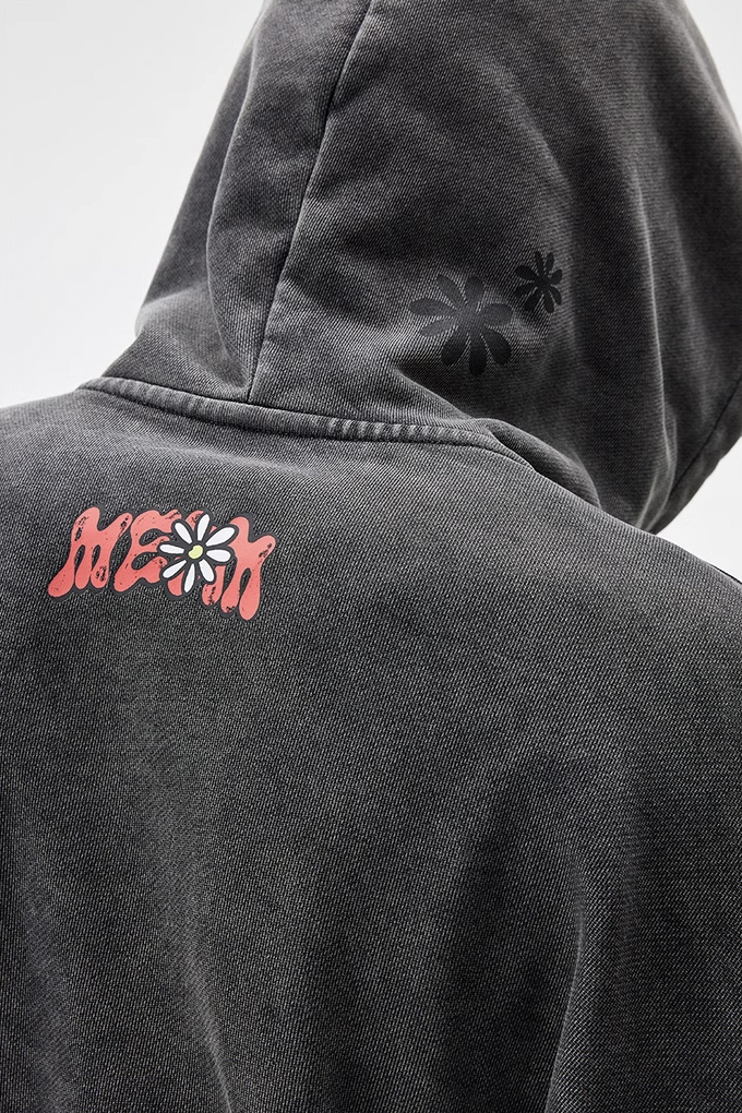 MEDM Old Cartoon Logo Flower Hoodie
