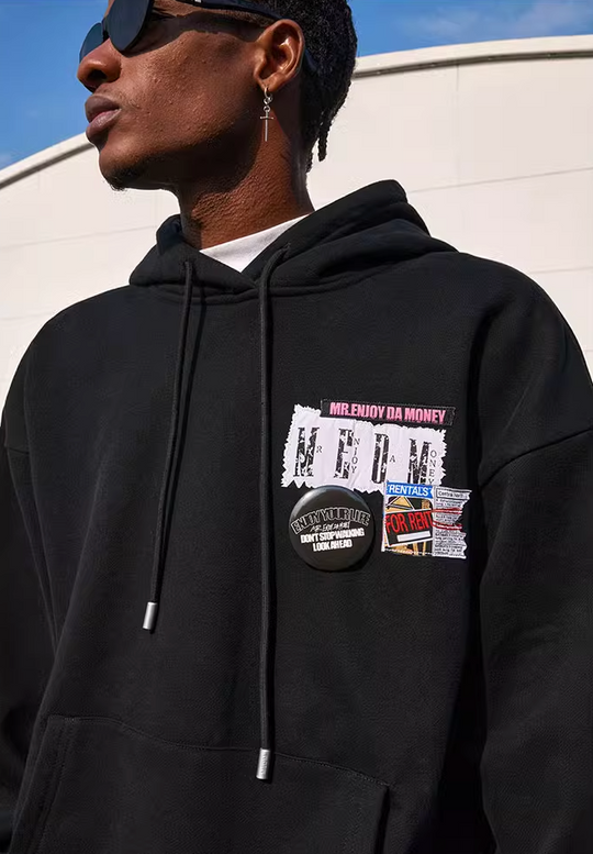 MEDM Design Patch Embroidery Hoodie