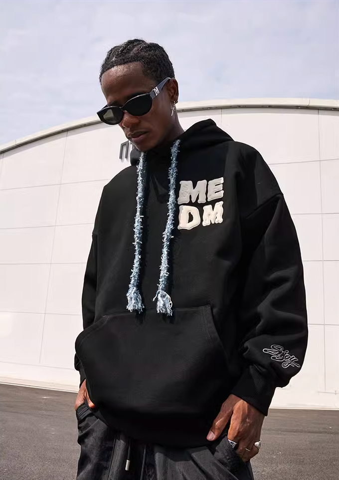 MEDM Drawstring Logo Embroidered Hoodie