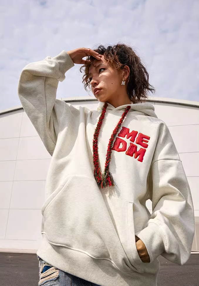 MEDM Drawstring Logo Embroidered Hoodie