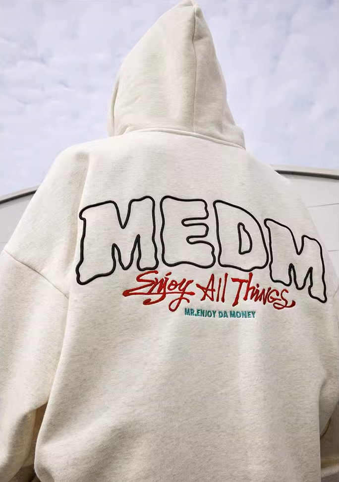 MEDM Drawstring Logo Embroidered Hoodie