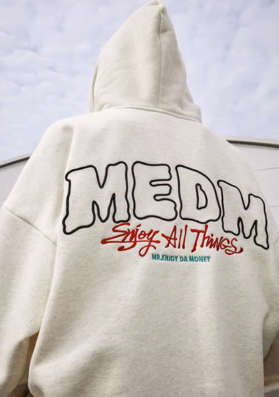 MEDM Drawstring Logo Embroidered Hoodie