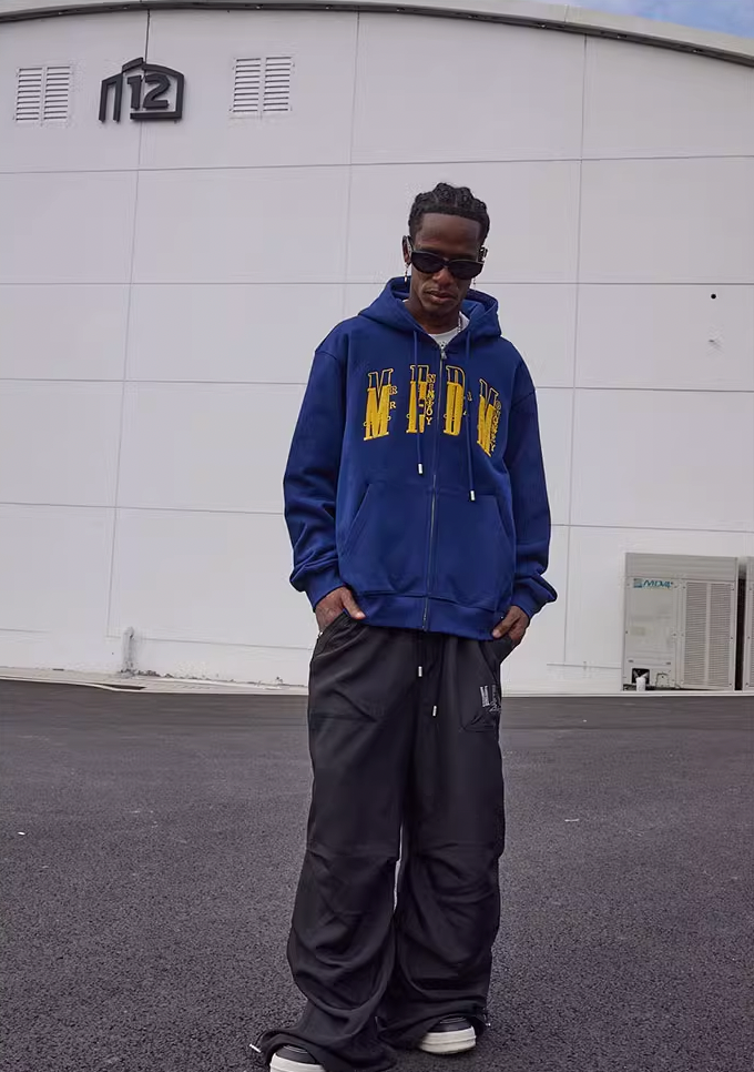 MEDM Basic Towel Embroidery Zipper Hoodie