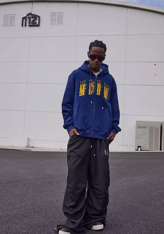 MEDM Basic Towel Embroidery Zipper Hoodie