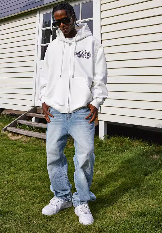 MEDM Logo Embroidery Zipper Hoodie