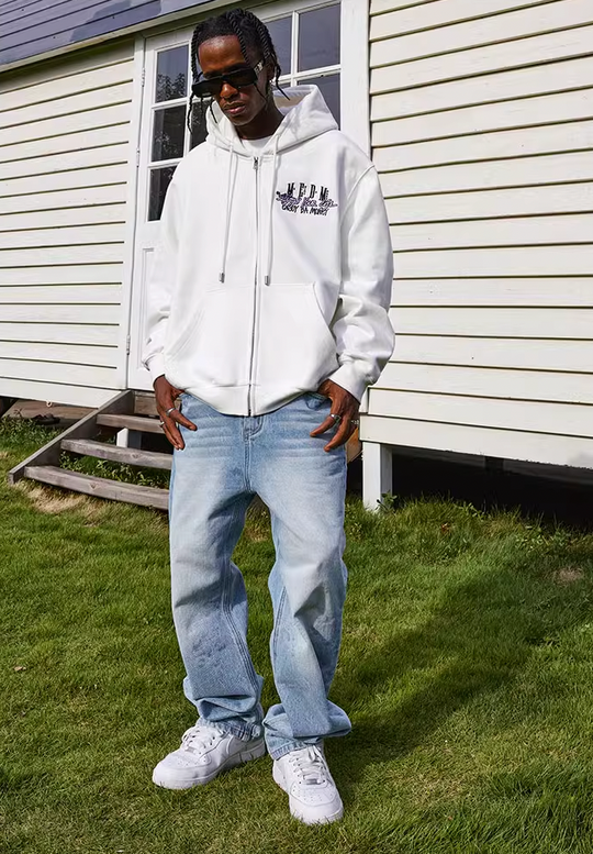 MEDM Logo Embroidery Zipper Hoodie