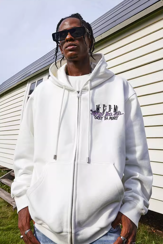 MEDM Logo Embroidery Zipper Hoodie