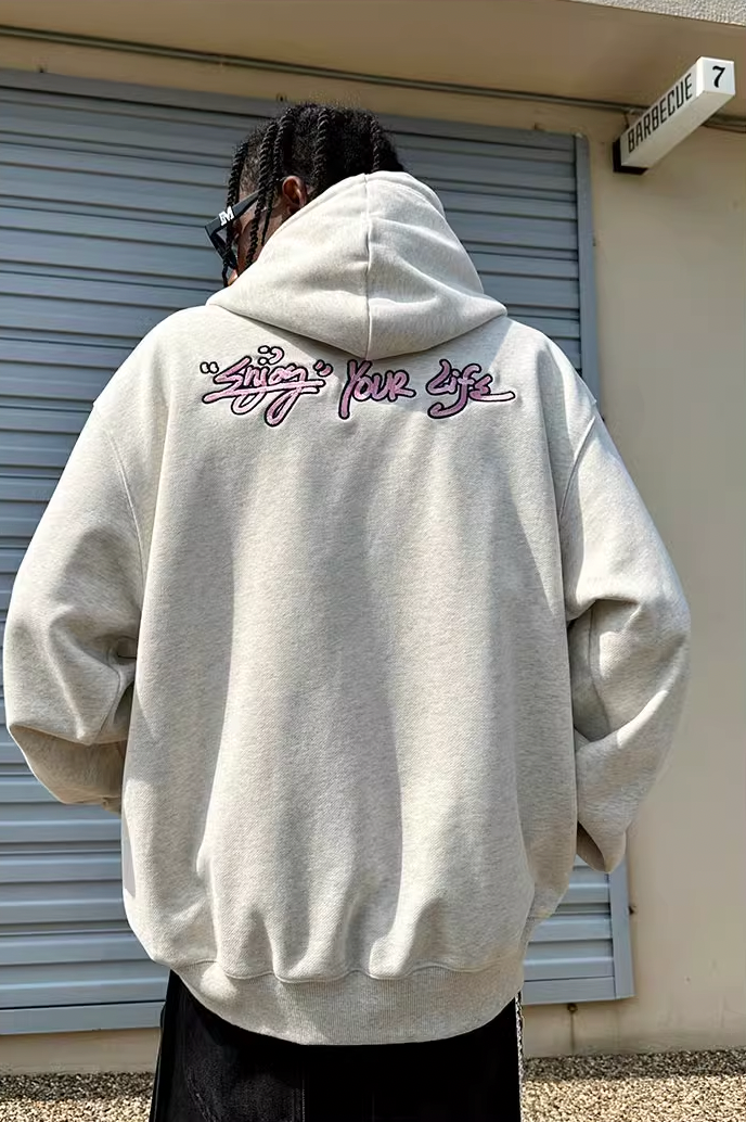 MEDM Logo Embroidery Zipper Hoodie