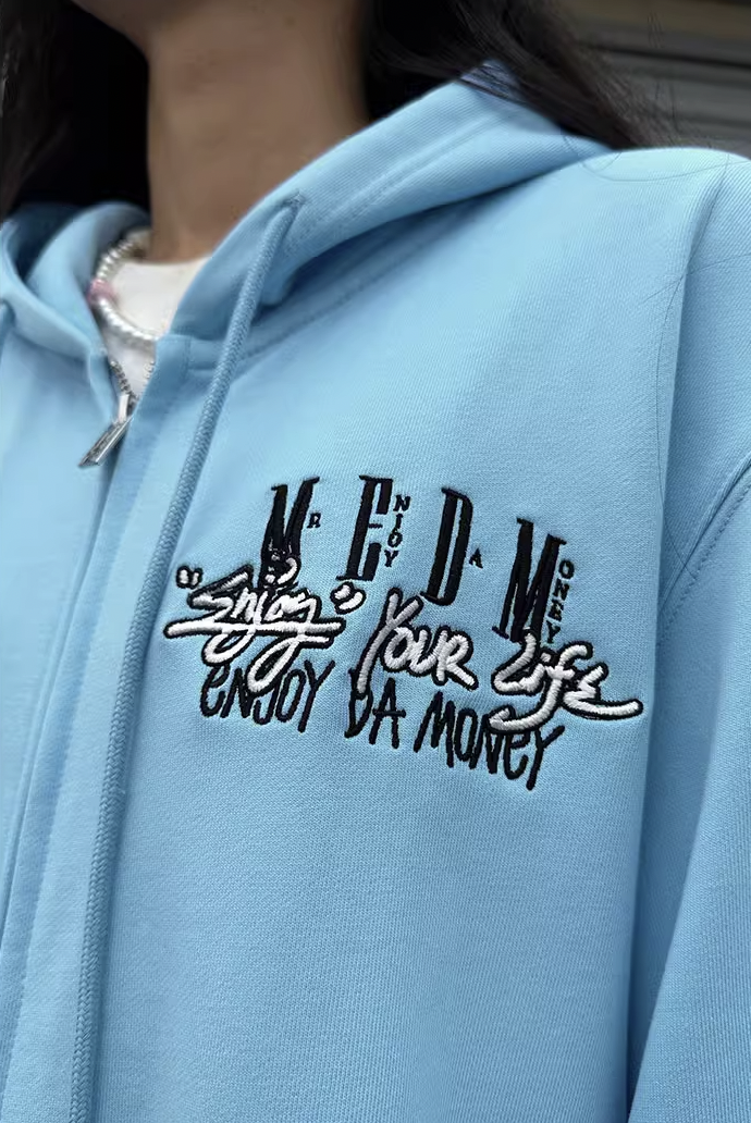 MEDM Logo Embroidery Zipper Hoodie