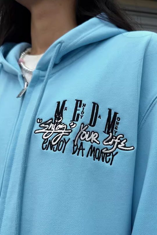 MEDM Logo Embroidery Zipper Hoodie