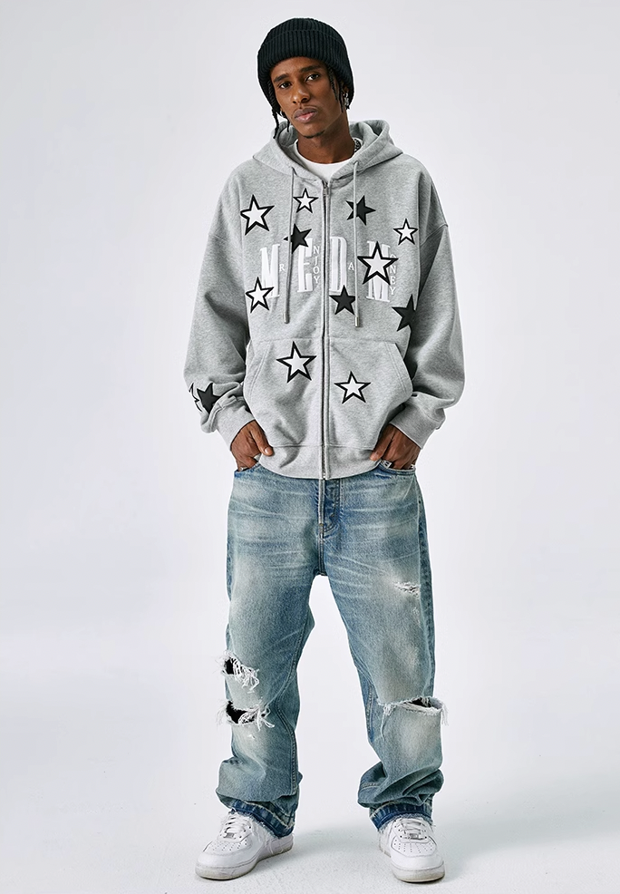 MEDM Pentagram Star Zipper Hoodie