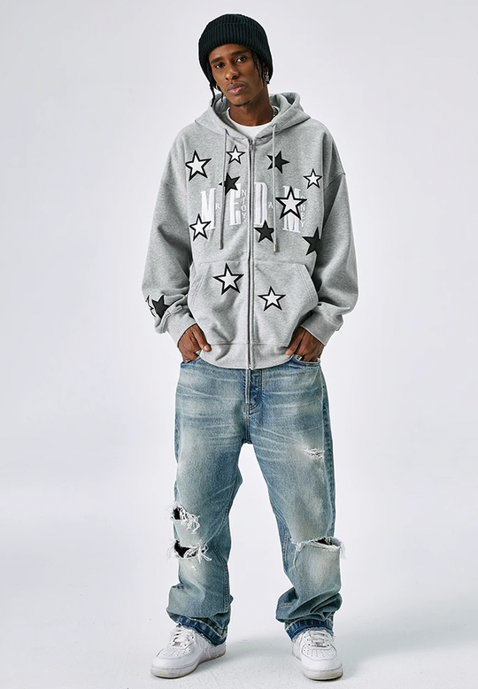 MEDM Pentagram Star Zipper Hoodie