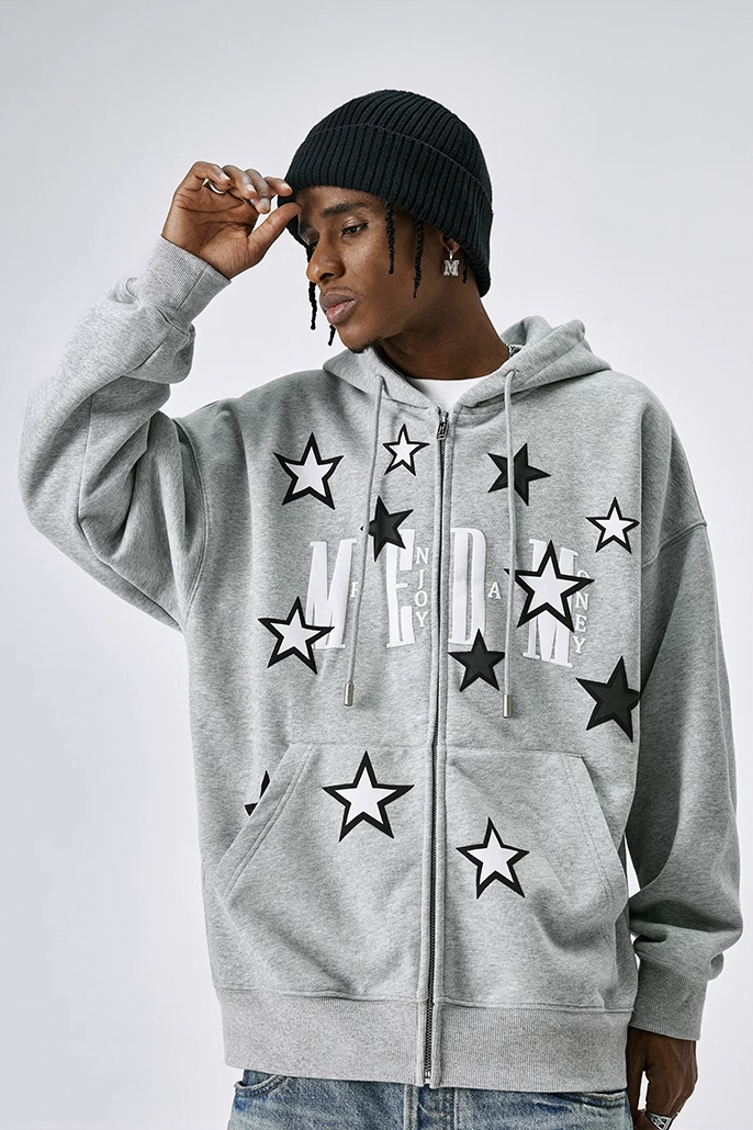 MEDM Pentagram Star Zipper Hoodie