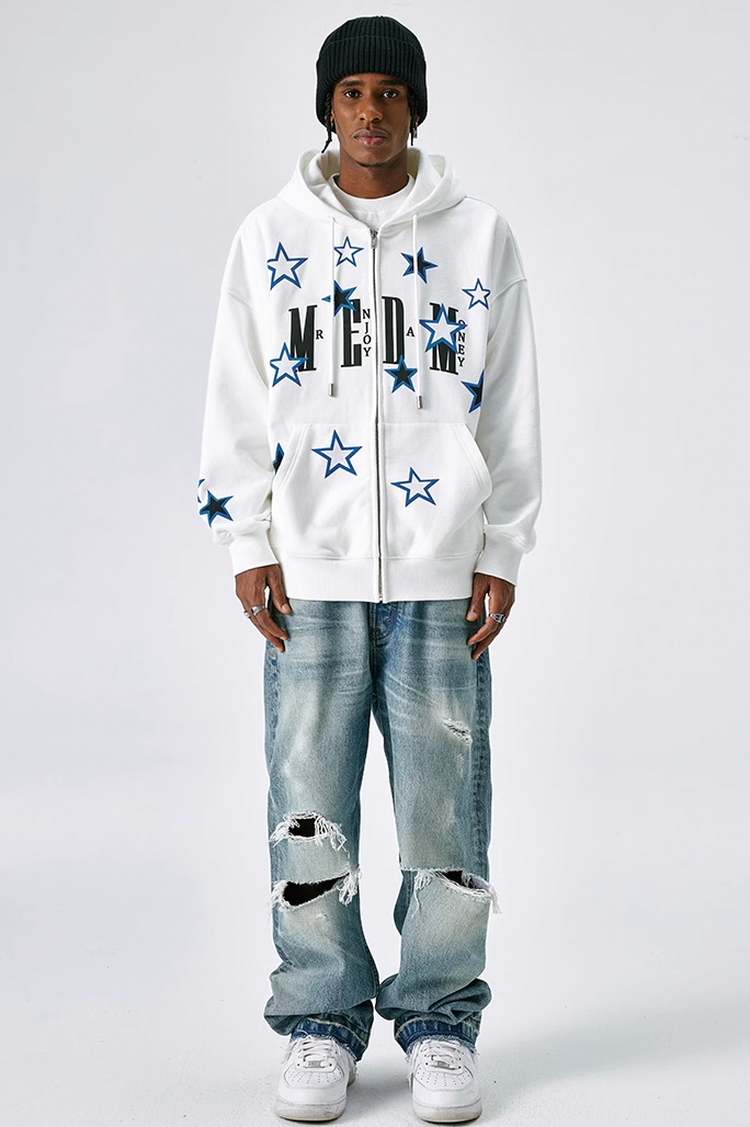 MEDM Pentagram Star Zipper Hoodie