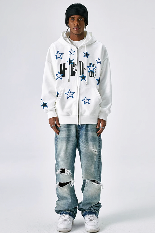 MEDM Pentagram Star Zipper Hoodie