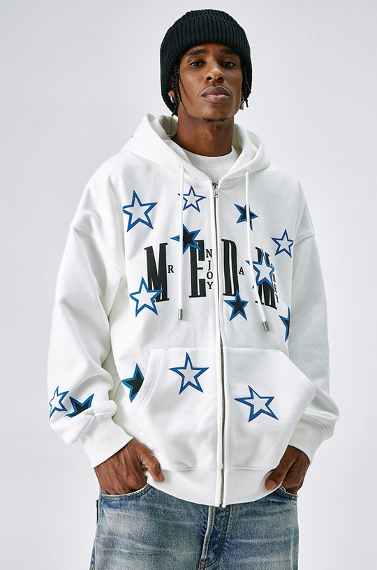 MEDM Pentagram Star Zipper Hoodie