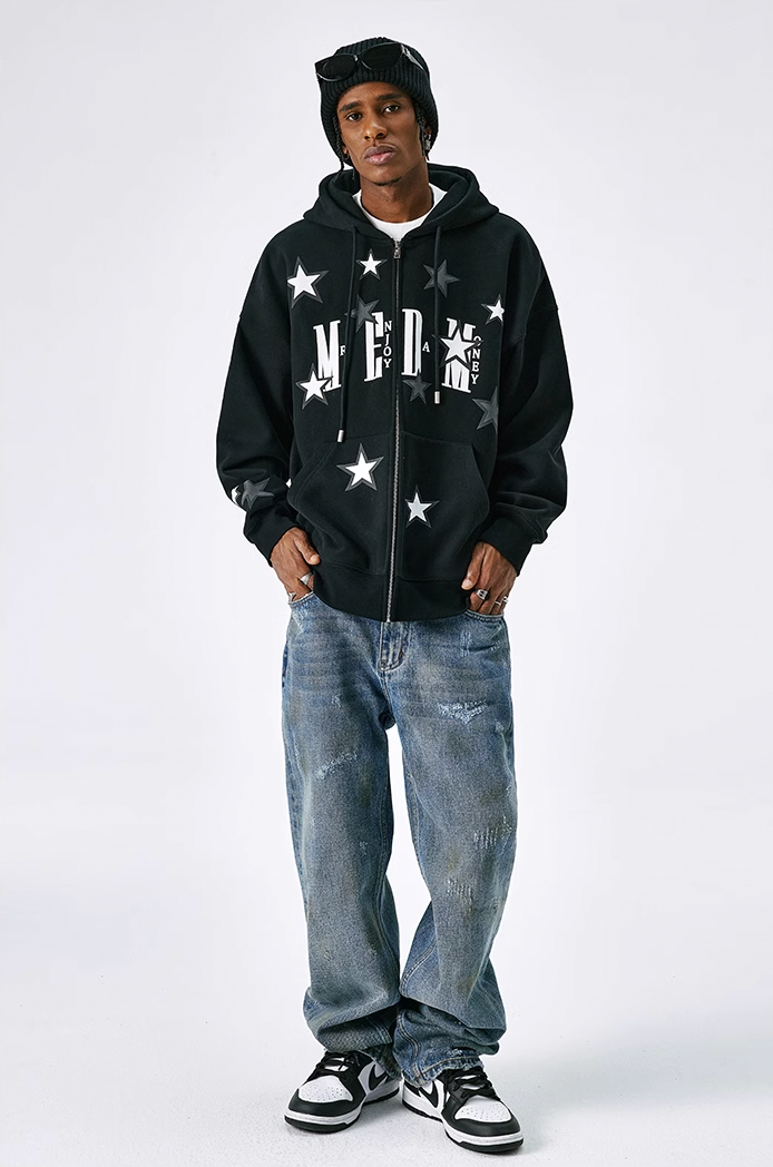 MEDM Pentagram Star Zipper Hoodie