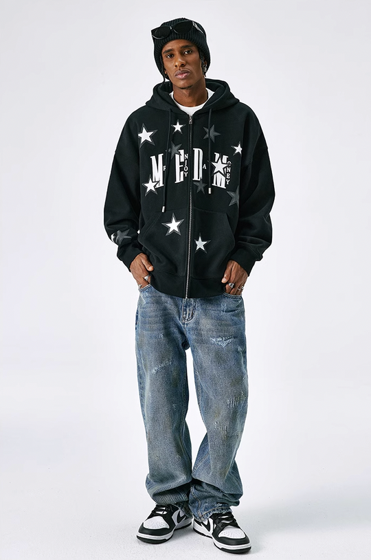 MEDM Pentagram Star Zipper Hoodie