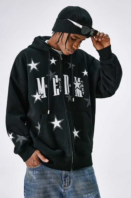 MEDM Pentagram Star Zipper Hoodie