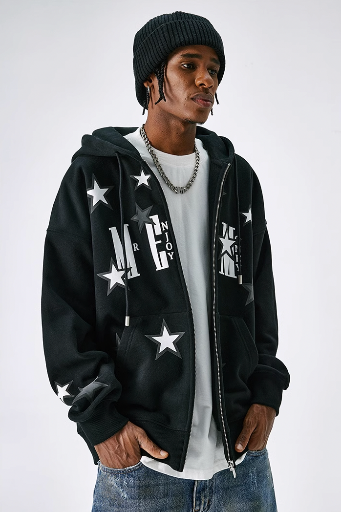 MEDM Pentagram Star Zipper Hoodie