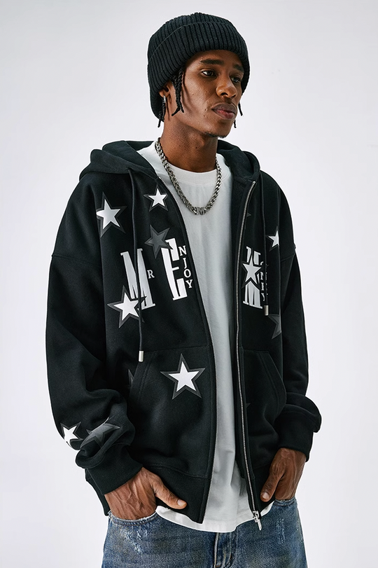 MEDM Pentagram Star Zipper Hoodie
