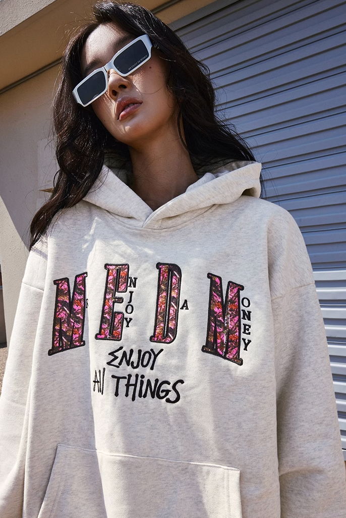 MEDM Leaf Camouflage Patch Embroidery Hoodie