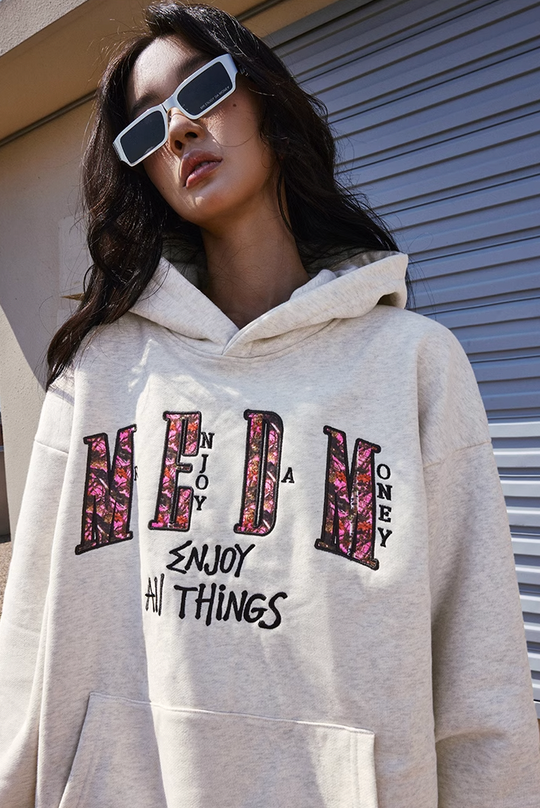 MEDM Leaf Camouflage Patch Embroidery Hoodie