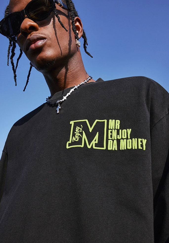 MEDM Logo 3D Embroidery Washed Long Sleeved Tee