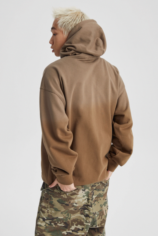 Wassup House Washed Gradation Dye Zipper Hoodie