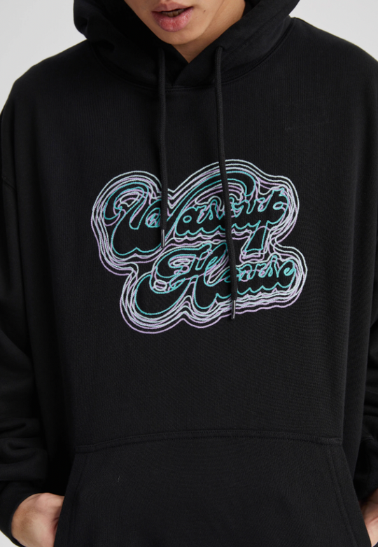 Wassup House Chain Embroidery Neon Hoodie