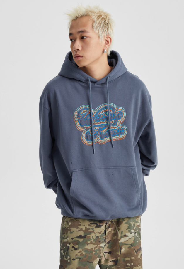 Wassup House Chain Embroidery Neon Hoodie