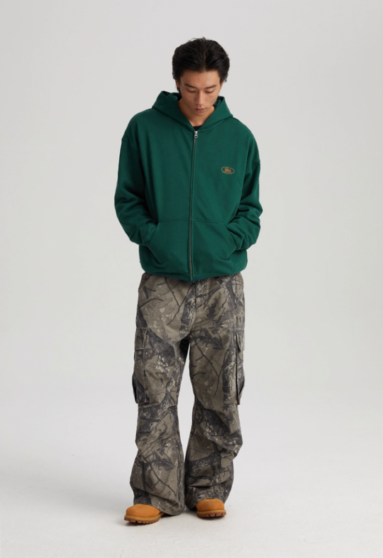 Wassup House Handwritten Print Logo Zipper Hoodie