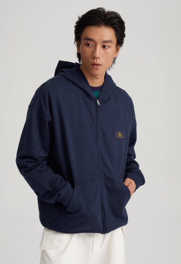 Wassup House Handwritten Print Logo Zipper Hoodie