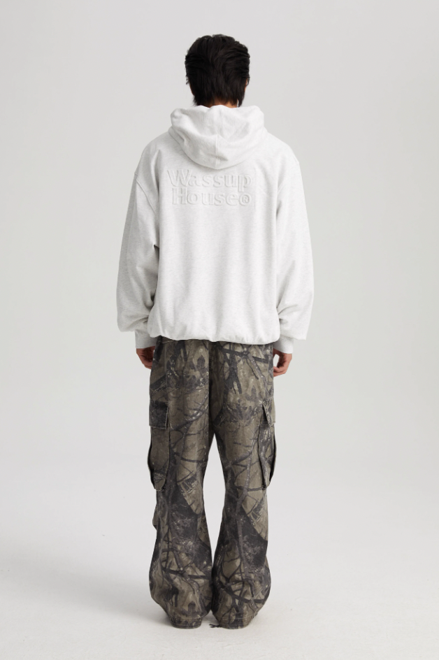 Wassup House 3D Embossed Zipper Hoodie