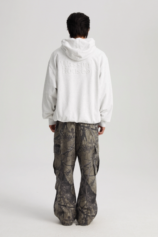 Wassup House 3D Embossed Zipper Hoodie