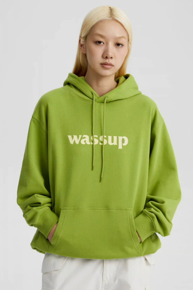 Wassup House Basic Logo Print Heavyweight Hoodie