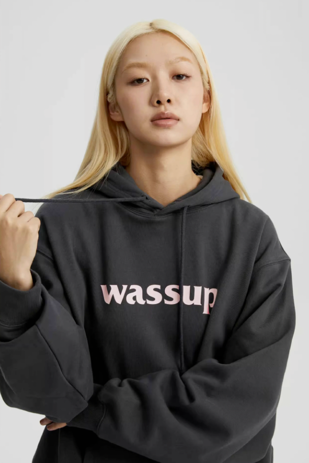 Wassup House Basic Logo Print Heavyweight Hoodie