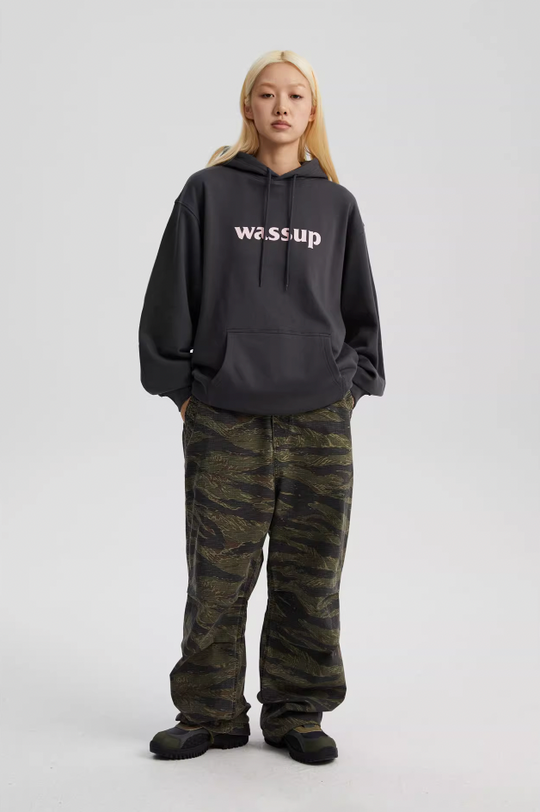 Wassup House Basic Logo Print Heavyweight Hoodie