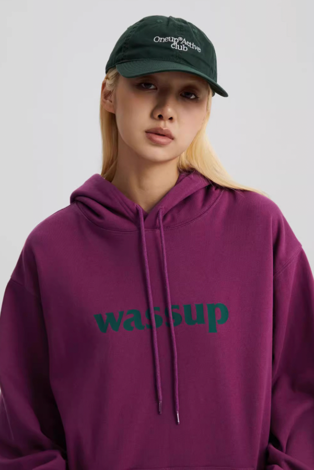Wassup House Basic Logo Print Heavyweight Hoodie