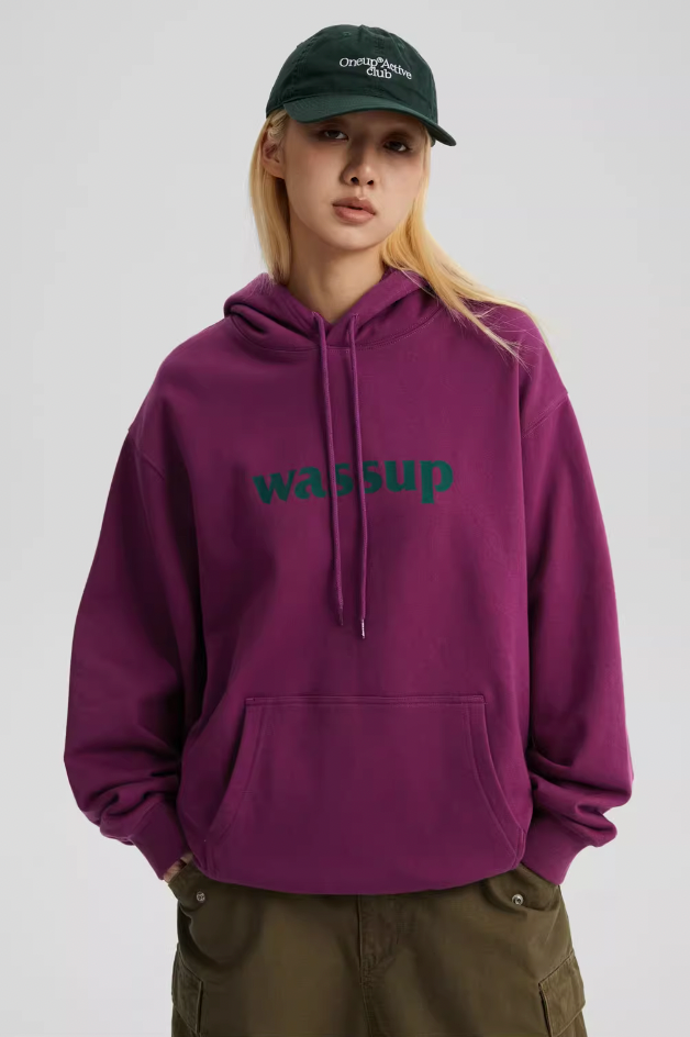 Wassup House Basic Logo Print Heavyweight Hoodie