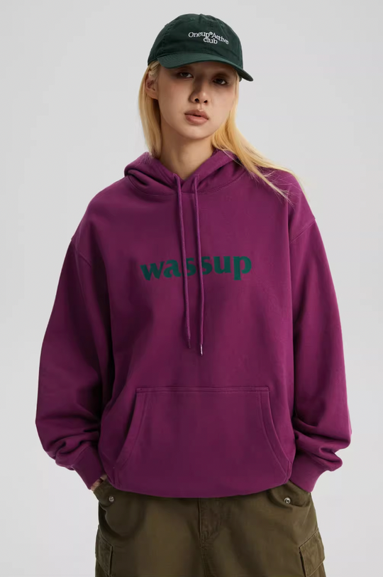 Wassup House Basic Logo Print Heavyweight Hoodie