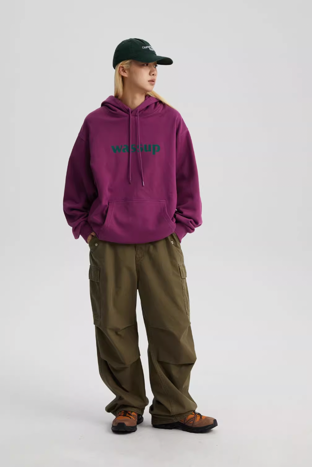 Wassup House Basic Logo Print Heavyweight Hoodie