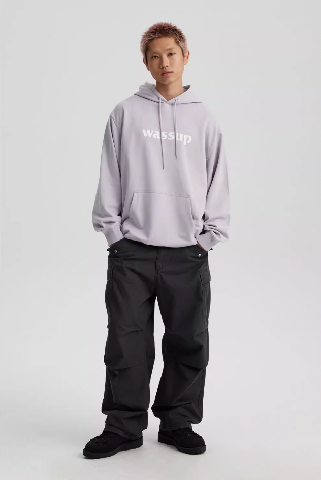 Wassup House Basic Logo Print Heavyweight Hoodie