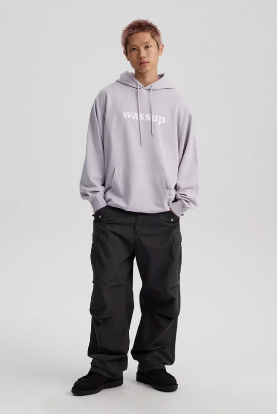 Wassup House Basic Logo Print Heavyweight Hoodie