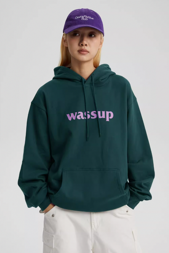 Wassup House Basic Logo Print Heavyweight Hoodie