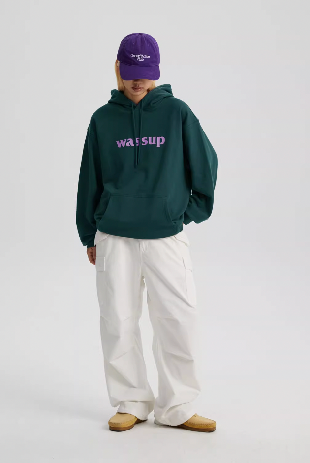 Wassup House Basic Logo Print Heavyweight Hoodie
