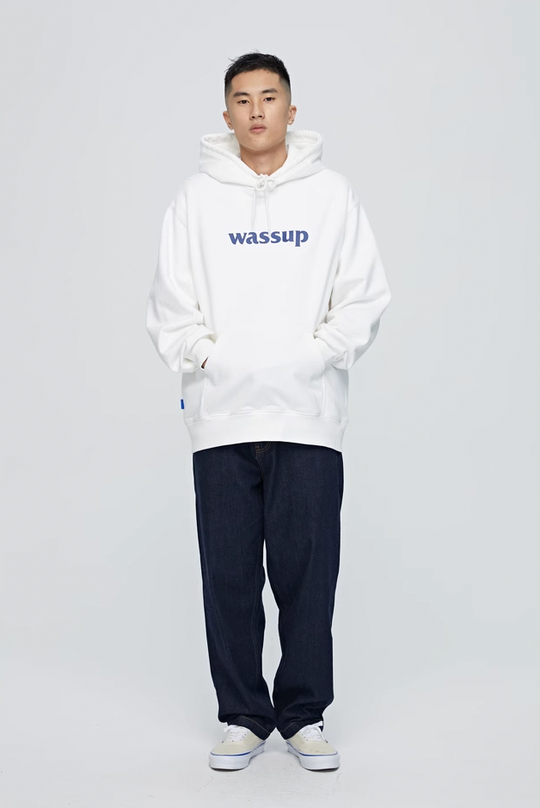 Wassup House Basic Logo Print Heavyweight Hoodie