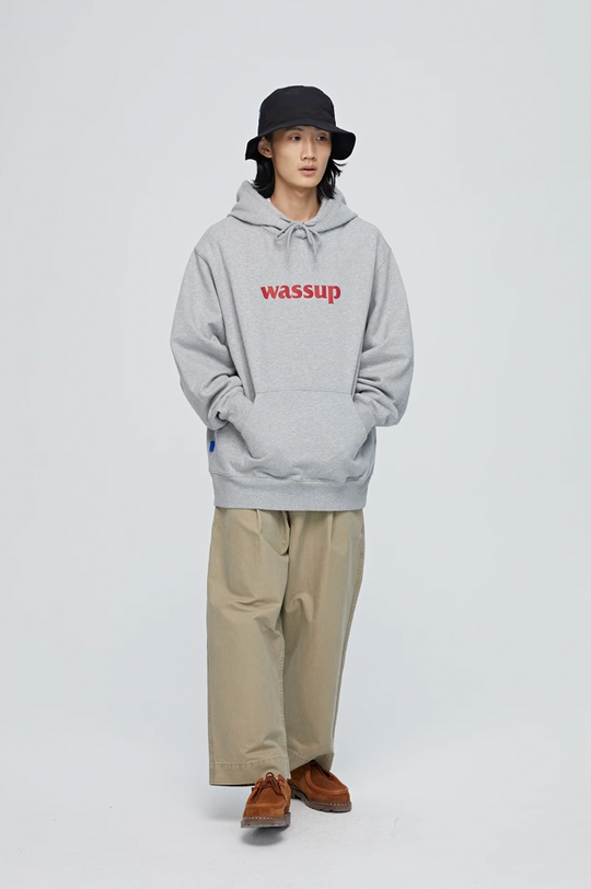 Wassup House Basic Logo Print Heavyweight Hoodie