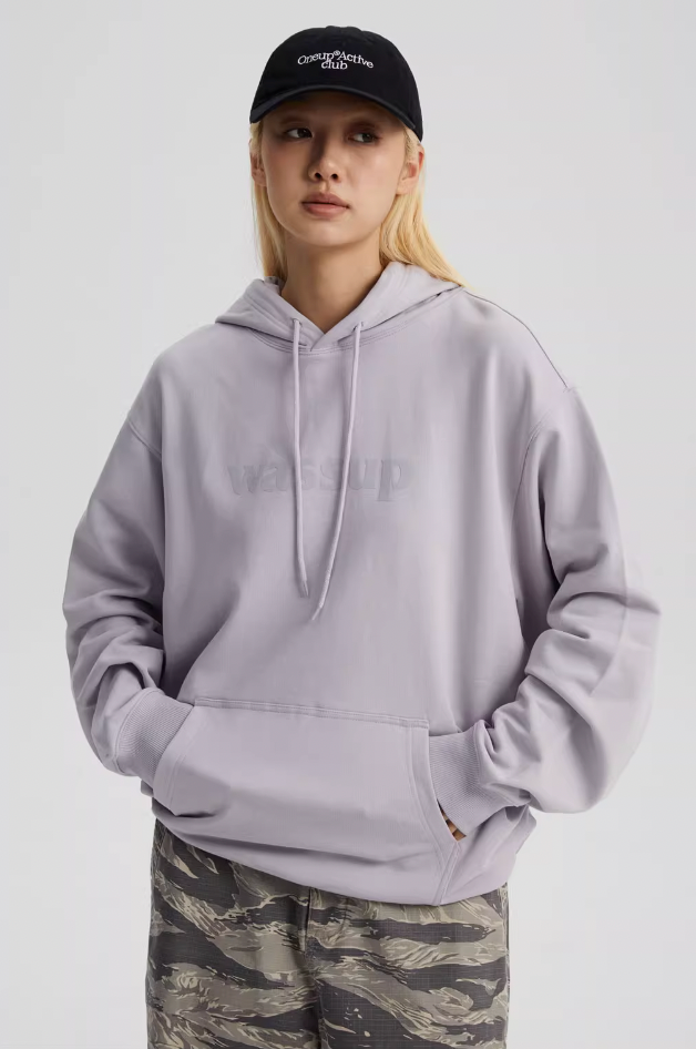 Wassup House Basic 3D Foam Logo Print Hoodie